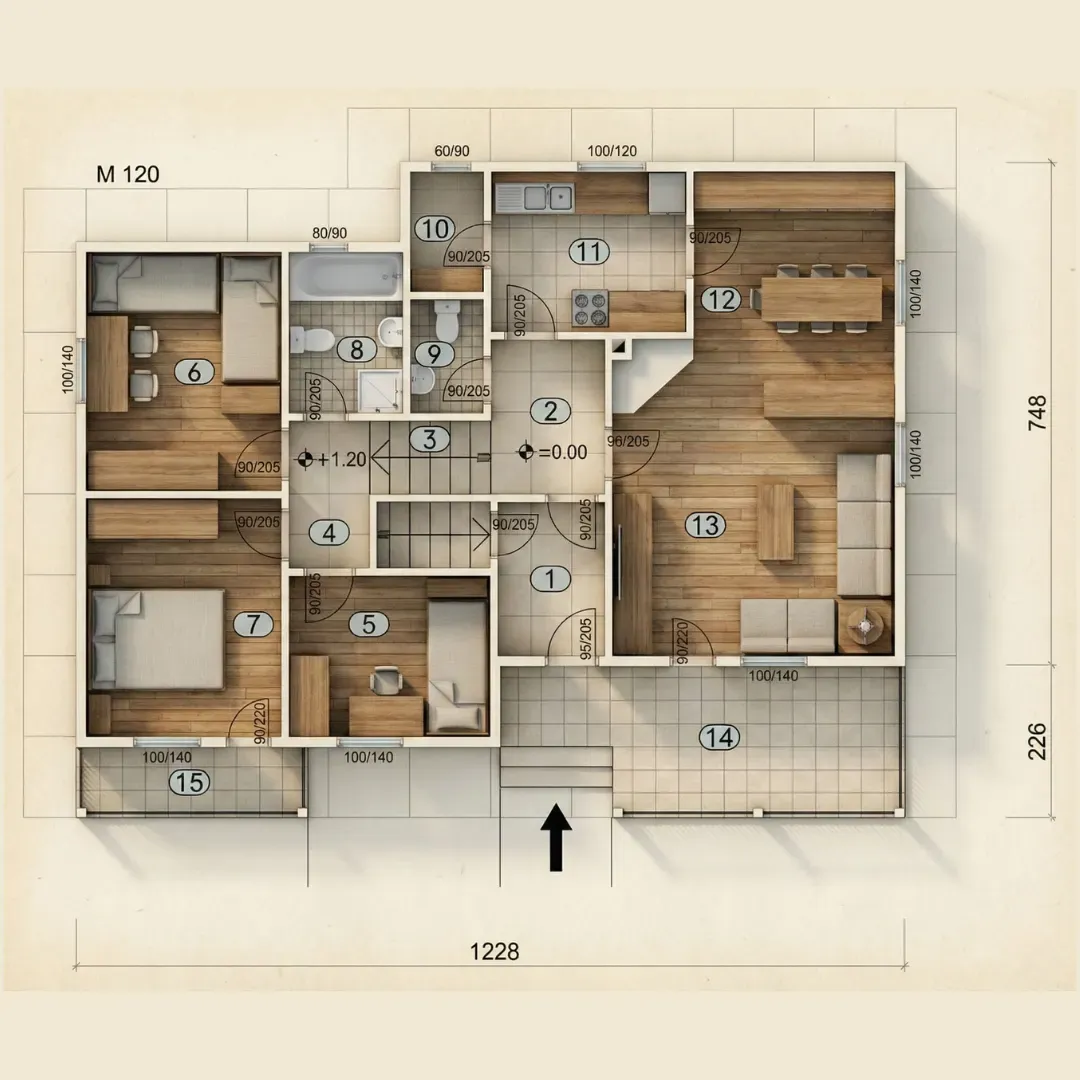 prefabricated house 101 3D sketch